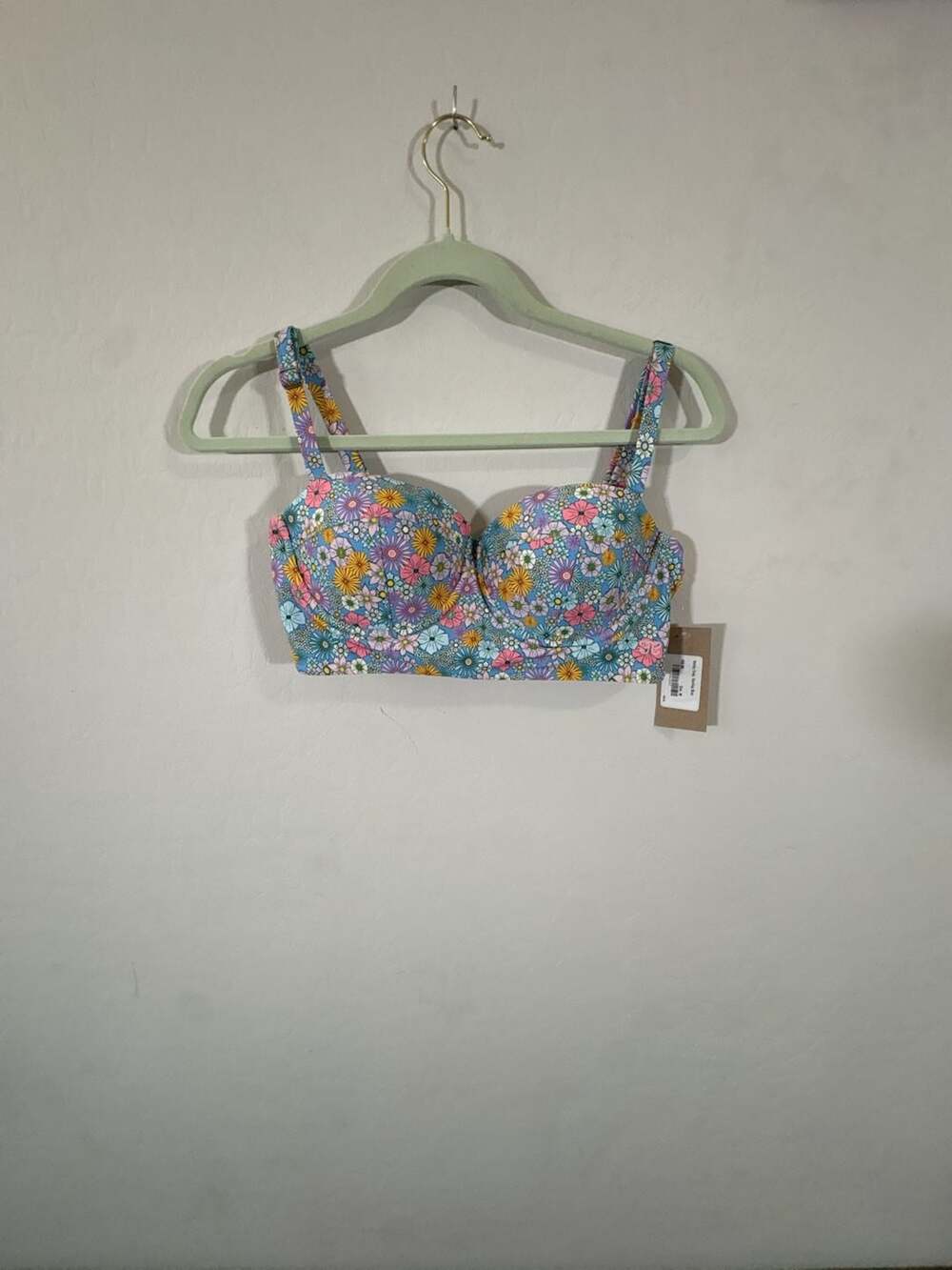 Albion Hailey Crop Darling Blue Swim Top Size M